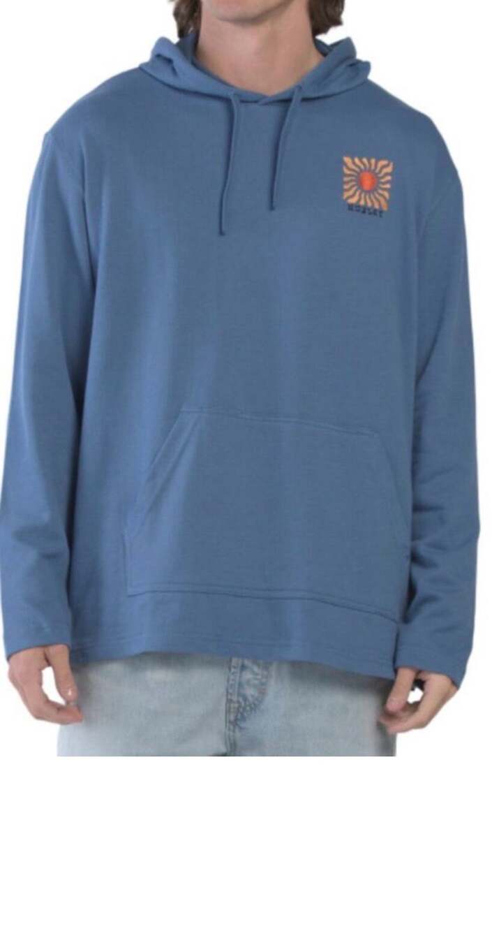 Hurley Men's OG Hooded Poncho Pullover Hoodie Sweatshirt Blue XL